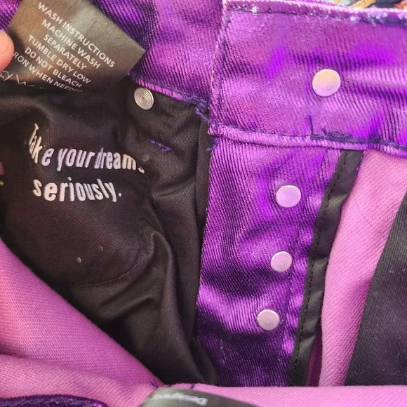 Valabasas Davinchi Purple Waxed Denim Purple Pants Size 28